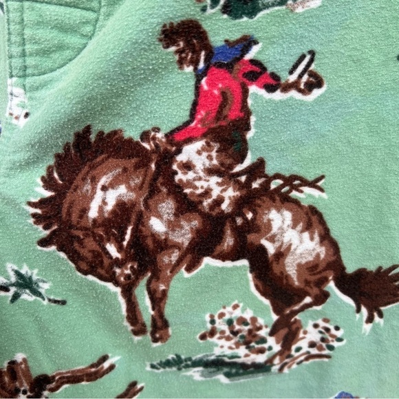 Nick & Nora Kurt Cobain Round Up Mint Green Cowboy Flannel Pajama Pants Medium - Picture 3 of 12